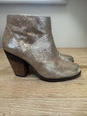 Vince Camuto gold shimmer metallic leather boots